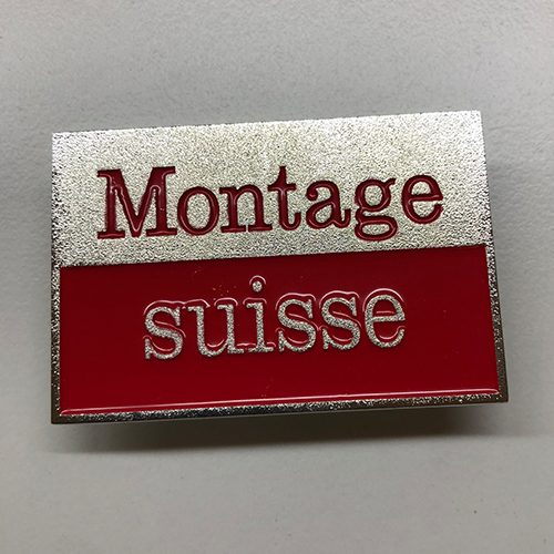 Plakette Silber rot
