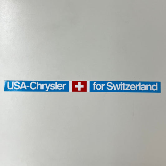 USA-Chrysler for Switzerland